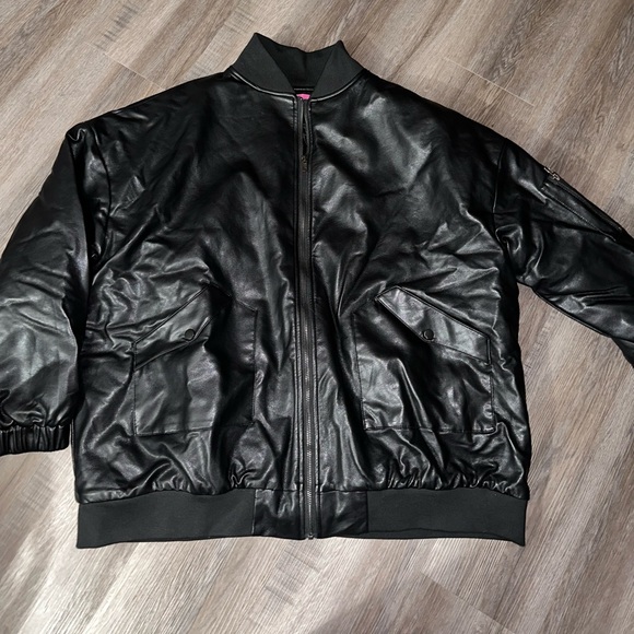 Edikted Jackets & Blazers - Edikted Oversized Leather Jacket